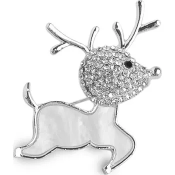 Brož Brož s broušenými kamínky sob - 4 stříbrná perleť