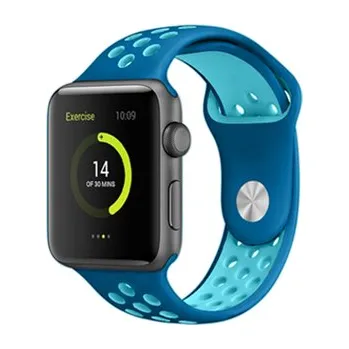 Perforovaný řemínek pro Apple Watch 42/44/45/46/49mm,Odstíny modré