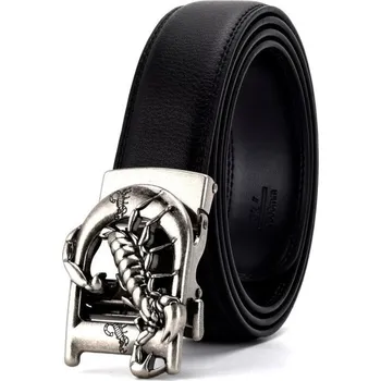 Opasek Pánský kožený pásek L478 stříbrná 130 cm