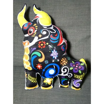 Dekorativní polštářek Polštář býk Pucará (černý, 35x45 cm)