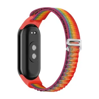 Příslušenství k fitness náramku Náhradní náramek SportNylon se sponou Mi band 8/9/10,Červeno-Duhová,Xiaomi Mi Band 8/9/10