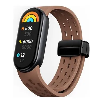 Chytré hodinky Silikonový řemínek s magnetickým zapínáním Mi band 8/9/10,Hnědá