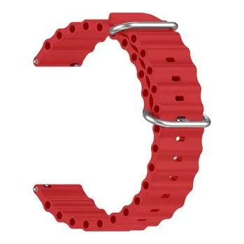 Chytré hodinky Vroubkovaný řemínek s přezkou 20mm,Červený