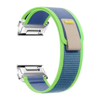 Chytré hodinky Nylonový řemínek se stahovacím poutkem 22mm,Modro-Zelený