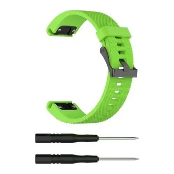 Chytré hodinky QuickFit silikonový vroubkovaný řemínek s přezkou 20mm,Jablečně zelený