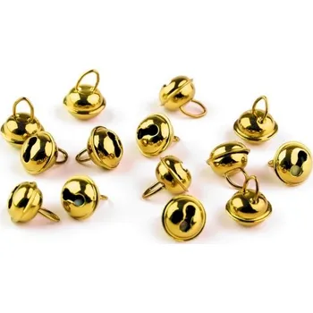 Vánoční dekorace Dekorace kovová - zlatá rolnička průměr 6 mm s očkem na pověšení