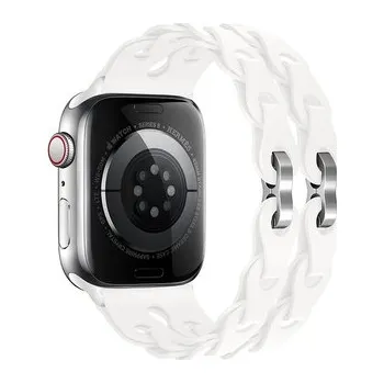 Chytré hodinky Silikonový řetízkový řemínek pro Apple Watch 38/40/41/42(S10)mm,Bílá
