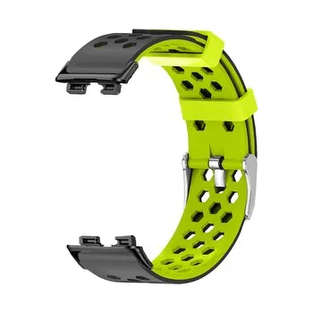 Chytré hodinky Perforovaný řemínek s přezkou Huawei Band 8/9/10,Černo-Zelená
