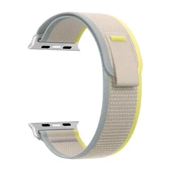 Chytré hodinky Nylonový řemínek se stahovacím poutkem pro Apple Watch 38/40/41/42(S10)mm,Žluto-béžový