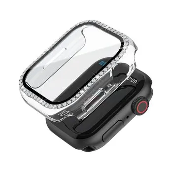 Chytré hodinky Ochranné kamínkové pouzdro se sklíčkem pro Apple Watch 41mm,Průhledný