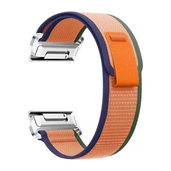 Řemínek na hodinky Nylonový řemínek se stahovacím poutkem 22mm,Zeleno-modro-oranžový