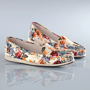 Dámské mokasíny Mokasíny Květy potisk 38