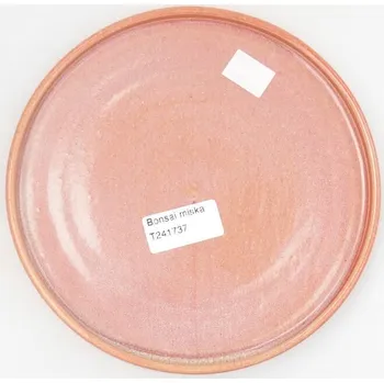 Květináč PODMISKA K BONSAJI RUČNĚ TOČENÁ - 18 X 18 X 1,5 CM , BARVA ORANŽOVÁ