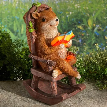 Zahradní dekorace Solární světlo Veverka s knihou