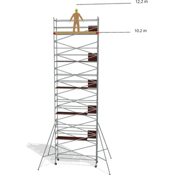 Lešení Hliníkové lešení Klasiko - výška 12,2 m - 3,2 m x 0,85 m (d/š)