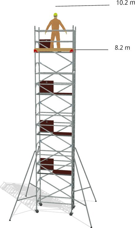Hliníkové lešení Klasiko - výška 10,2 m - 102008501800