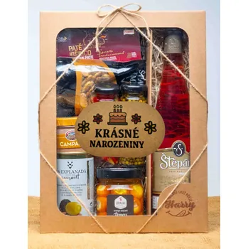 Dárková krabička VELKÁ DÁRKOVÁ SADA s Růžovým vínem krásné narozeniny (VELKÁ DÁRKOVÁ SADA s Růžovým vínem krásné narozeniny)