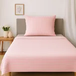 Dvoudílné bavlněné povlečení, jednolůžko - Pruh v pruhu Apricot