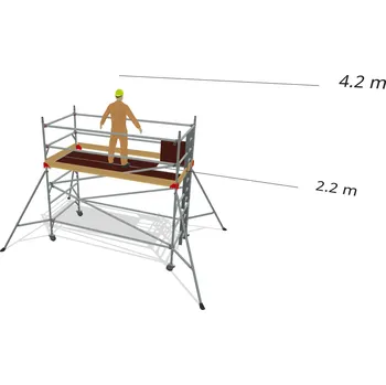 Lešení Hliníkové lešení Klasiko - výška 4,2 m - 3,2 m x 1,45 m (d/š)