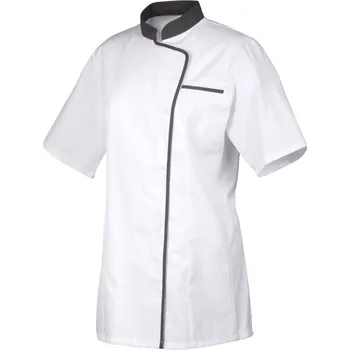 Gastro oděv Robur, Expression rondon dámský, bílý s černým lemem, kr. rukáv, S, U-EX-GTS-S