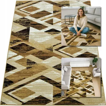 Koberec KOBEREC MODERNÍ KOBEREC HNĚDÝ BÉŽOVÝ VENEZIA KOBERCE DO OBÝVÁKU 120x170