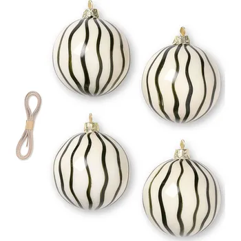 Vánoční ozdoba FERM LIVING Sada vánočních ozdob Glass Ornaments, 4 ks, Green