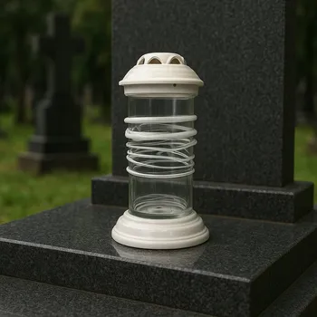 Svíčka Keramická Hřbitovní Svíčka trubka tuba, bílá LC22