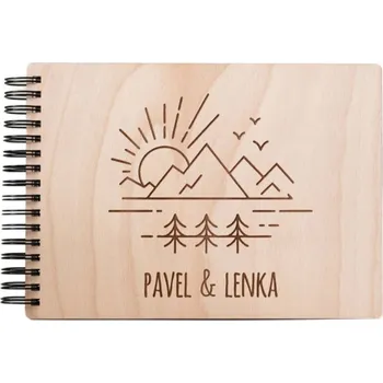 Fotoalbum Dřevěné fotoalbum - Dobrodruh Vyber typ vazby: Dva doplňovací kroužky (sříbrné), Barva vnitřních papírů: Bílá