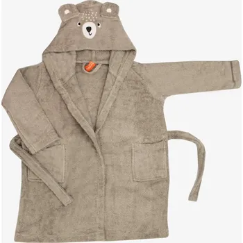 Dívčí župan Dětský župan Medvěd s výšivkou šedohnědá 2 - 4 roky