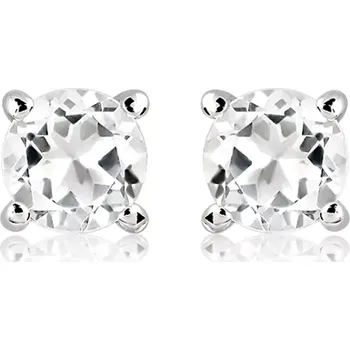 Náušnice Citra S White Topaz - stříbrné náušnice s bílým topazem
