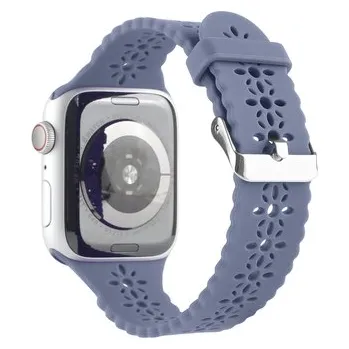 Chytré hodinky Řemínek s perforováním a přezkovým zapínáním pro Apple Watch 38/40/41/42(S10)mm,Modro-šedý
