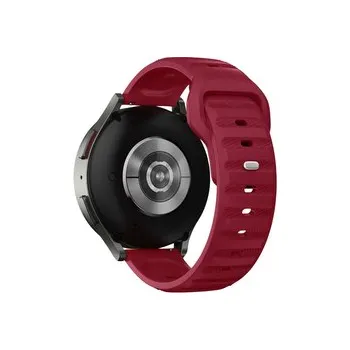 Chytré hodinky Perforovaný strukturovaný řemínek 20mm,Vínová