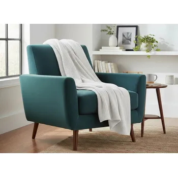 Přehoz na křeslo - bavlna s akrylem AMBRA krémová 70x160 cm Mybesthome