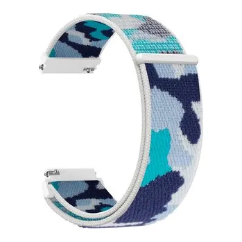 Chytré hodinky Nylonový řemínek kamufláž 20mm,Modrá Kamufláž