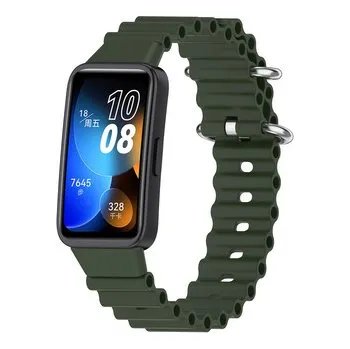 Příslušenství k chytrým hodinkám Vroubkovaný řemínek s přezkou pro Huawei Band 8,khaki,Huawei Band 8