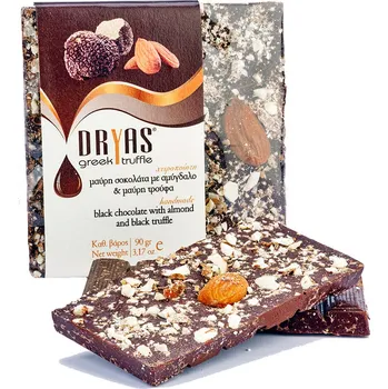 Čokoláda Dryas truffle Hořká čokoláda s mandlemi a černým letním lanýžem 95g DRYAS