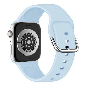 Chytré hodinky Jednobarevný řemínek s přezkou pro Apple Watch 42/44/45/46/49mm,Modro-Šedá