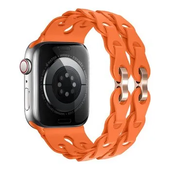 Chytré hodinky Silikonový řetízkový řemínek pro Apple Watch 38/40/41/42(S10)mm,Oranžová