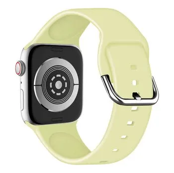 Chytré hodinky Jednobarevný řemínek s přezkou pro Apple Watch 42/44/45/46/49mm,Žlutá