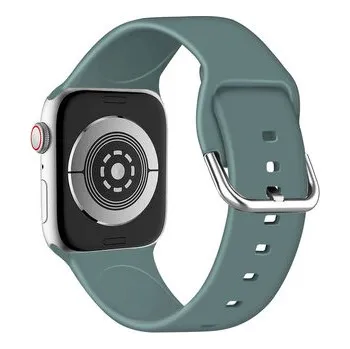 Chytré hodinky Jednobarevný řemínek s přezkou pro Apple Watch 42/44/45/46/49mm,Tlumená zelená