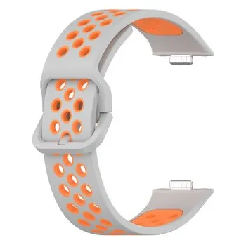 Chytré hodinky Dvojbarevný řemínek pro Huawei Fit 3,Šedo-Oranžová