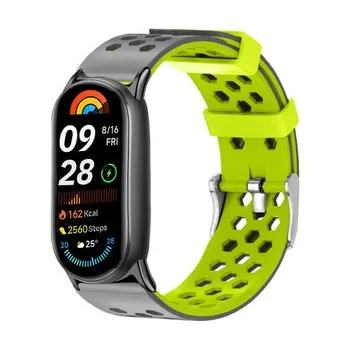 Chytré hodinky Perforovaný řemínek s přezkou Mi band 8/9/10,Šedo-zelená