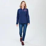 Fleecový svetr s výšivkou modrý M