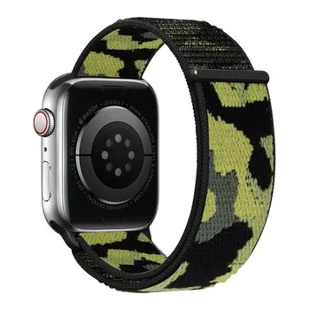 Chytré hodinky Nylonový řemínek kamufláž pro Apple Watch 42/44/45/46/49mm,Žlutá kamufláž