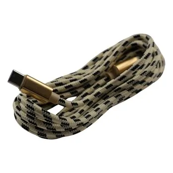 Datový kabel Pletený kabel USB na USB-C 3m,Béžovo-černý