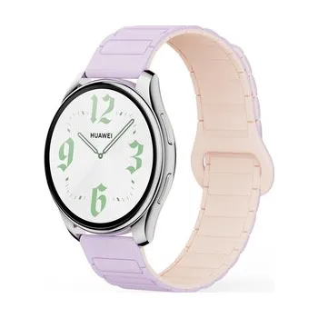 Chytré hodinky Dvojbarevný magnetický řemínek 20mm,Fialovo-růžový