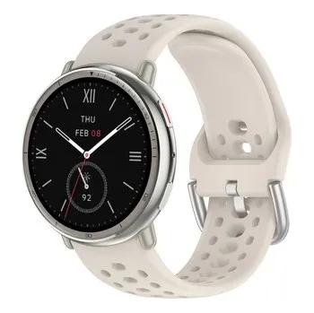 Chytré hodinky Jednobarevný perforovaný řemínek 20mm,Slonová kost