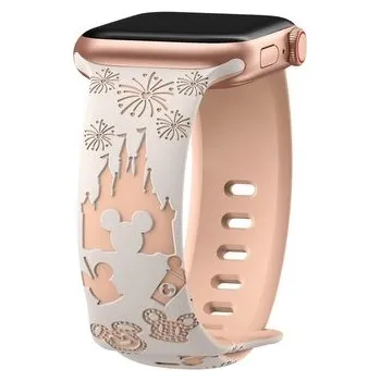 Chytré hodinky Řemínek gravírovaný myšák pro Apple Watch 42/44/45/46/49mm,béžová