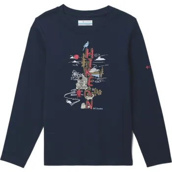 Chlapecké tričko Columbia Dobson Pass™ LS Graphic Tee J 1954931467 - collegiate navy/hike on L