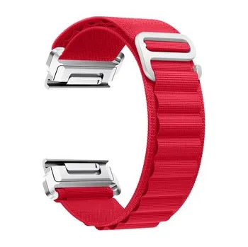 Řemínek na hodinky Nylonový řemínek se sponou 26mm,červený